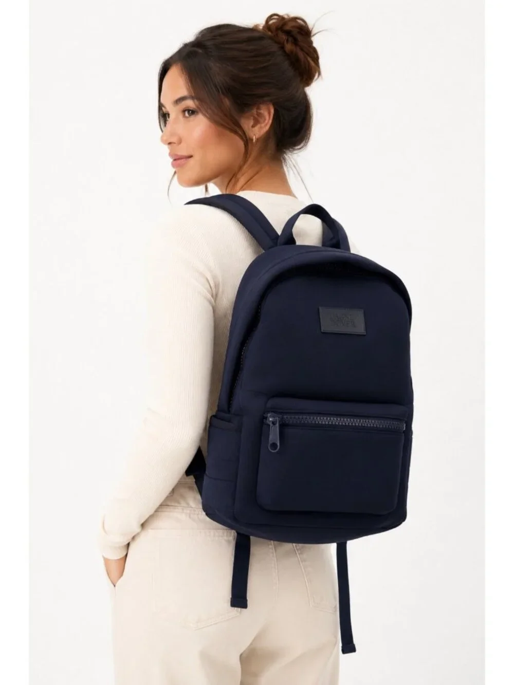 Dagne Dover Neoprene Backpack Navy Blue Travel Laptop School Everyday Bag